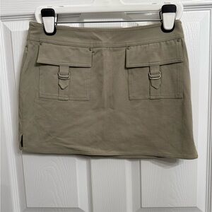 Express NWT Stretch Front Pockets Micro Mini Skirt Khaki Tan Women's Size 6